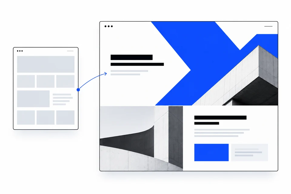 Entwicklung einer bestehenden Seitenstruktur zu einem neuen Webdesign